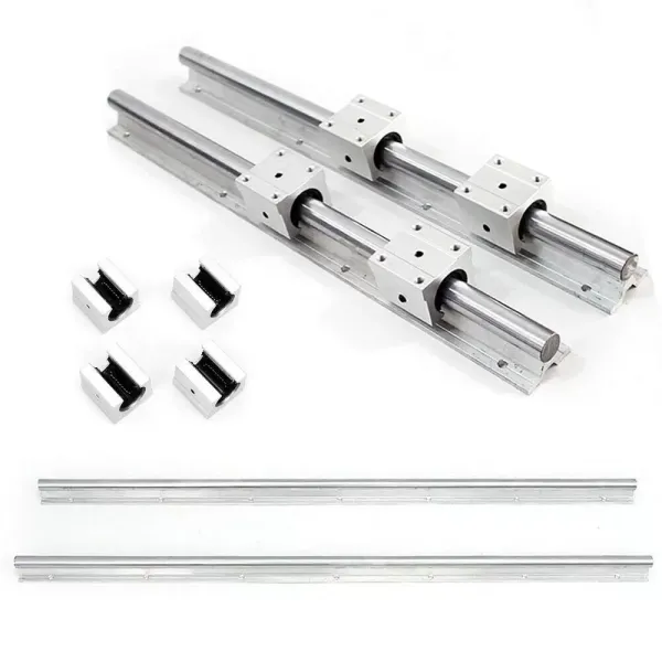 Lineární vedení, lineární kolejnice se 4 ks ložiskových bloků SBR20UU 1000 mm, 2 ks vodicích kolejnic SBR20 pro soustruhy. Lineární vedení, lineární kolejnice se 4 ks ložiskových bloků SBR20UU 1000 mm, 2 ks vodicích kolejnic SBR20 pro soustruhy.