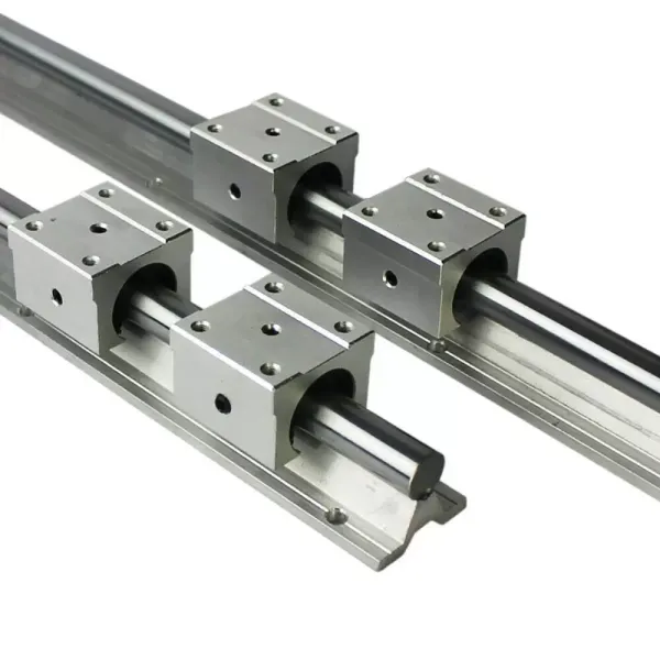 Lineární vedení, lineární kolejnice se 4 ks ložiskových bloků SBR20UU 1000 mm, 2 ks vodicích kolejnic SBR20 pro soustruhy.