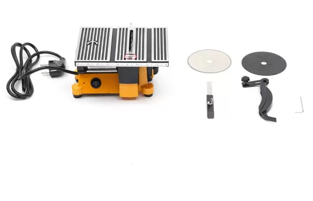 Mini stolní pila Kruhová stolní pila DIY, pracovní stůl na dřevo kov