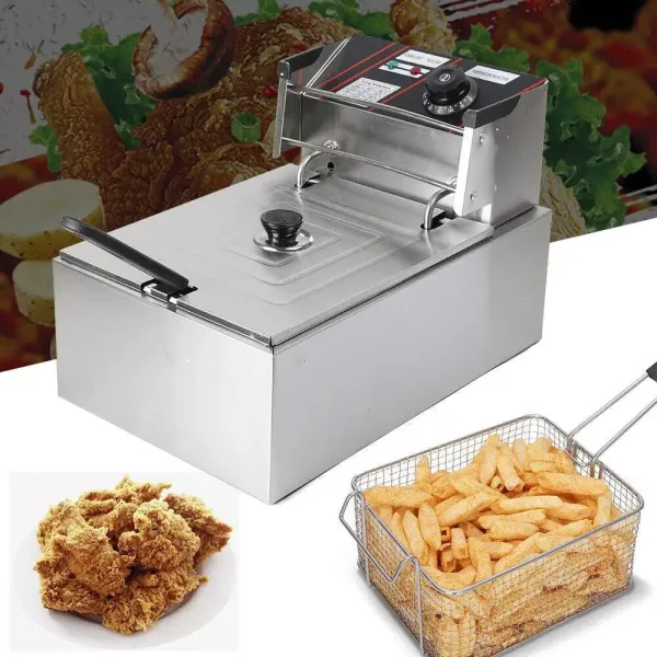Elektrická nerezová fritéza s nerezovou poklicí -6l - 2500 W