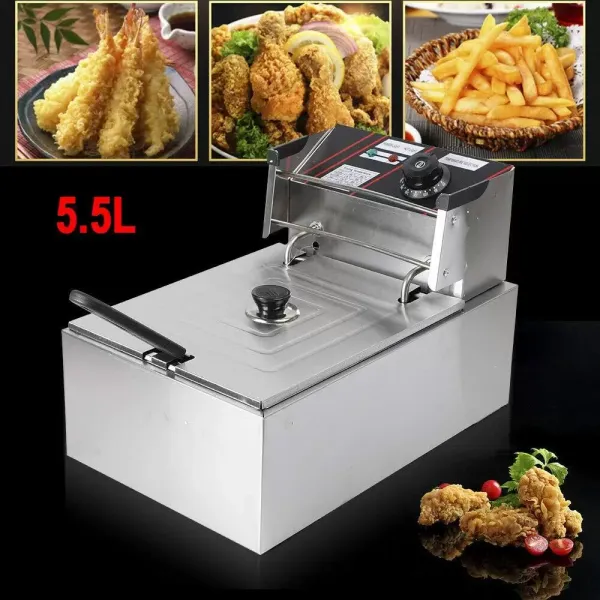 Elektrická nerezová fritéza s nerezovou poklicí -6l - 2500 W Elektrická nerezová fritéza s nerezovou poklicí -6l - 2500 W