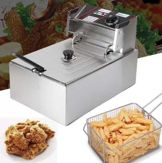 Elektrická nerezová fritéza s nerezovou poklicí - 5,5 l - 2500 W