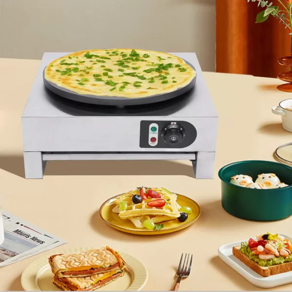 Krepovač - 3000 W - Nepřilnavý nerezový povlak - Na palačinky, palačinky, omelety, šunku Krepovač - 3000 W - Nepřilnavý nerezový povlak - Na palačinky, palačinky, omelety, šunku