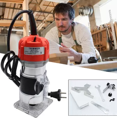 Elektrický router 220 V 30 000 ot./min., laminátor na dřevo, multifunkční frézka na hliník s průhledným vedením pro opracování dřeva.