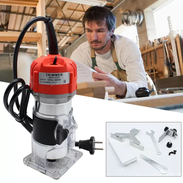 Elektrický router 220 V 30 000 ot./min., laminátor na dřevo, multifunkční frézka na hliník s průhledným vedením pro opracování dřeva. Elektrický router 220 V 30 000 ot./min., laminátor na dřevo, multifunkční frézka na hliník s průhledným vedením pro opracování dřeva.
