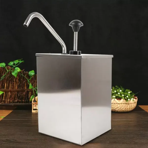Zásobník na omáčky z nerezové oceli 4L - pro restaurace a domácí kuchyně - 20 x 20 x 28 cm