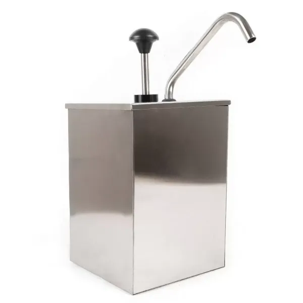 Zásobník na omáčky z nerezové oceli 4L - pro restaurace a domácí kuchyně - 20 x 20 x 28 cm