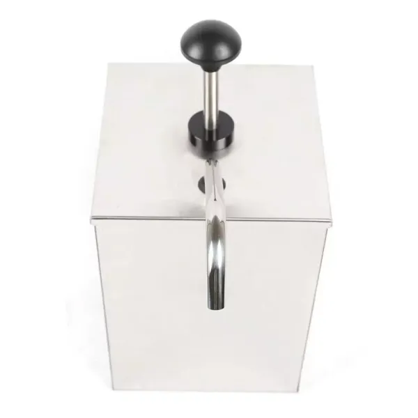 Zásobník na omáčky z nerezové oceli 4L - pro restaurace a domácí kuchyně - 20 x 20 x 28 cm Zásobník na omáčky z nerezové oceli 4L - pro restaurace a domácí kuchyně - 20 x 20 x 28 cm