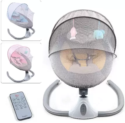 Elektrická dětská kolébka - Automatické houpání - Bluetooth - S hudbou - Pro děti od 0 do 12 měsíců - Šedá