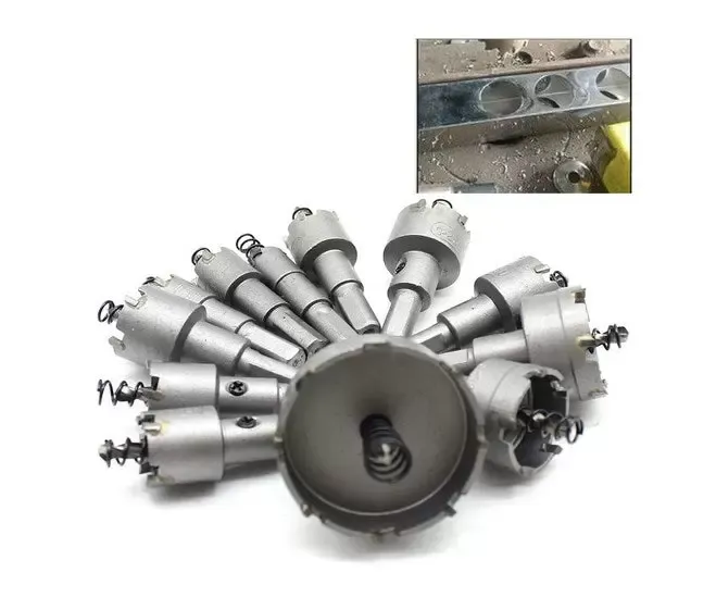 Sada děrovek 12 vrtáků 15-50 mm Kovová vrtací korunka pro hliník, nerezovou ocel, dřevo, plast