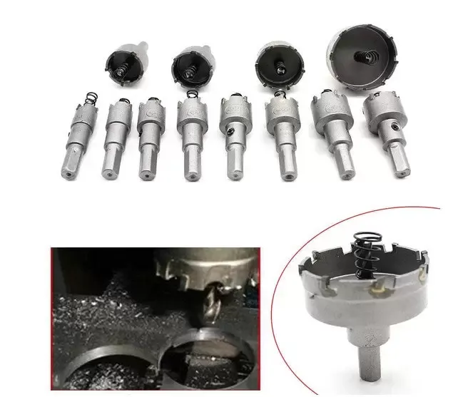 Sada děrovek 12 vrtáků 15-50 mm Kovová vrtací korunka pro hliník, nerezovou ocel, dřevo, plast