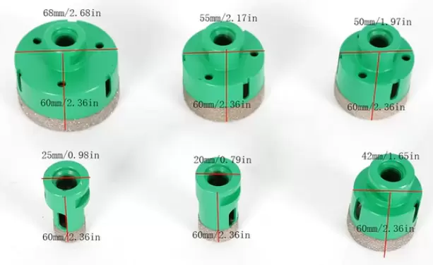 6ks Diamantová děrovka 20/25/42/50/55/68 mm Sada nářadí M14