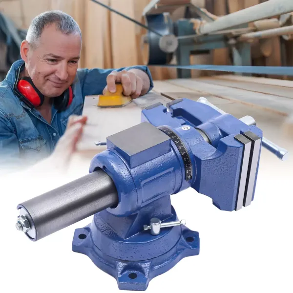 Velký rotační svěrák - 100 mm - pro frézku, 2 osy otáčení o 360° - ocelové čelisti