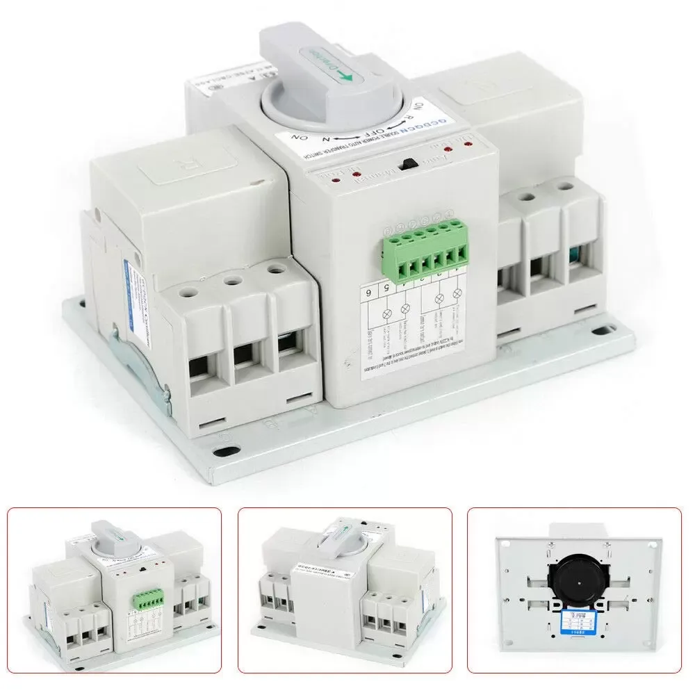 Automatické spínače AC220V, duální napájecí zdroj 63A 3P automatický spínač pro přenos spínačů pro generátory
