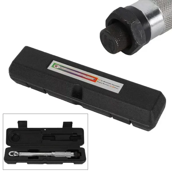 1/4" momentový klíč, kalibrovaný pohon, 5-25 Nm, profesionální točivý moment, nastavitelná ráčna, pro automatické opravy, s pouzdrem
