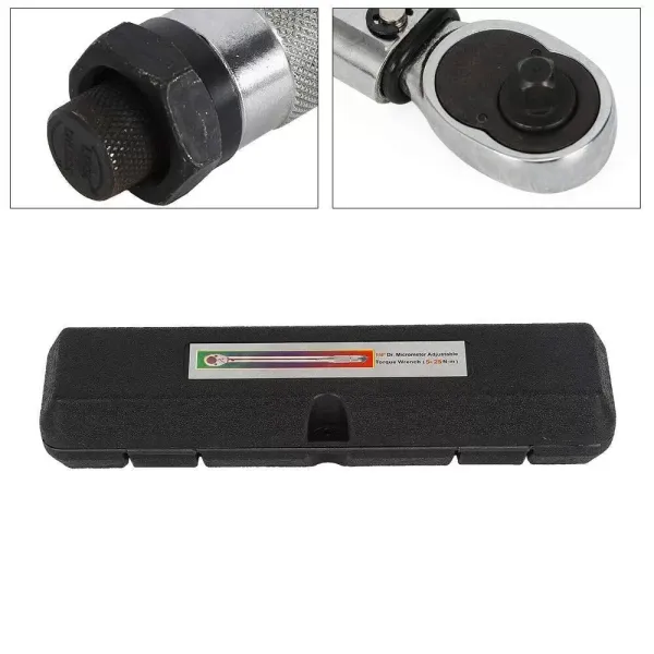 1/4" momentový klíč, kalibrovaný pohon, 5-25 Nm, profesionální točivý moment, nastavitelná ráčna, pro automatické opravy, s pouzdrem 1/4" momentový klíč, kalibrovaný pohon, 5-25 Nm, profesionální točivý moment, nastavitelná ráčna, pro automatické opravy, s pouzdrem