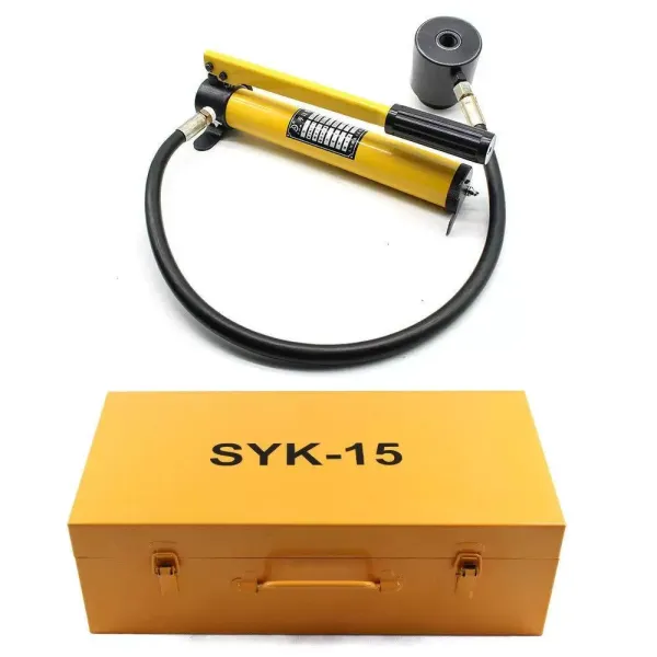Hydraulická děrovačka plechu - S válcem a hydraulickým čerpadlem - V kufru - Snadná údržba - 15 t