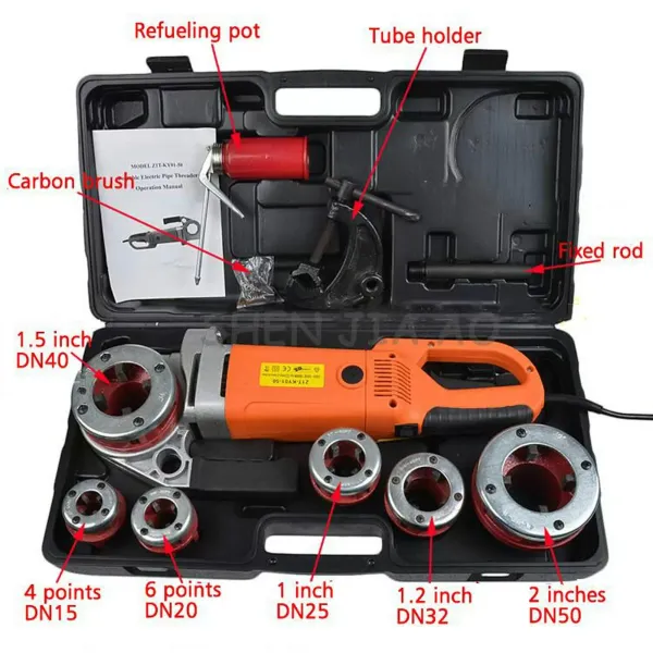 Elektrická závitovací souprava – 2300W – 50Hz – 2800RPM – Přenosná řezačka trubek s 1/2-2"