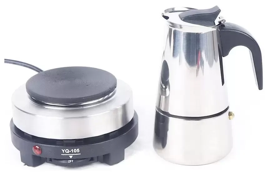 Kávovar na espresso Nerezový elektrický moka kávovar na 4 šálky 200ml s elektrickým sporákem 220V