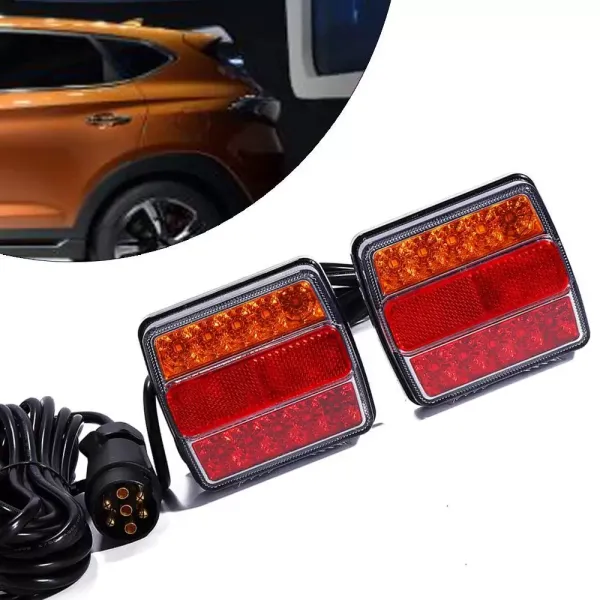 2ks LED koncová světla Sada zadních světel 12V pro auto přívěs Osvětlení zadních světel přívěsu 7kolíkový konektor
