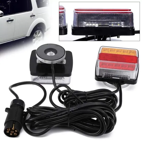 2ks LED koncová světla Sada zadních světel 12V pro auto přívěs Osvětlení zadních světel přívěsu 7kolíkový konektor