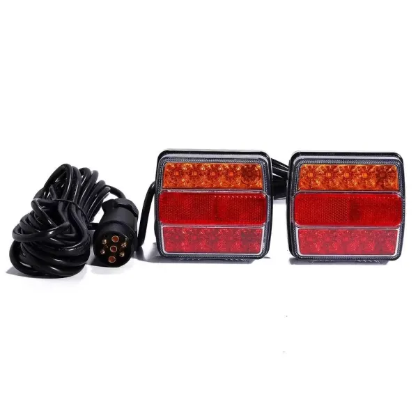 2ks LED koncová světla Sada zadních světel 12V pro auto přívěs Osvětlení zadních světel přívěsu 7kolíkový konektor