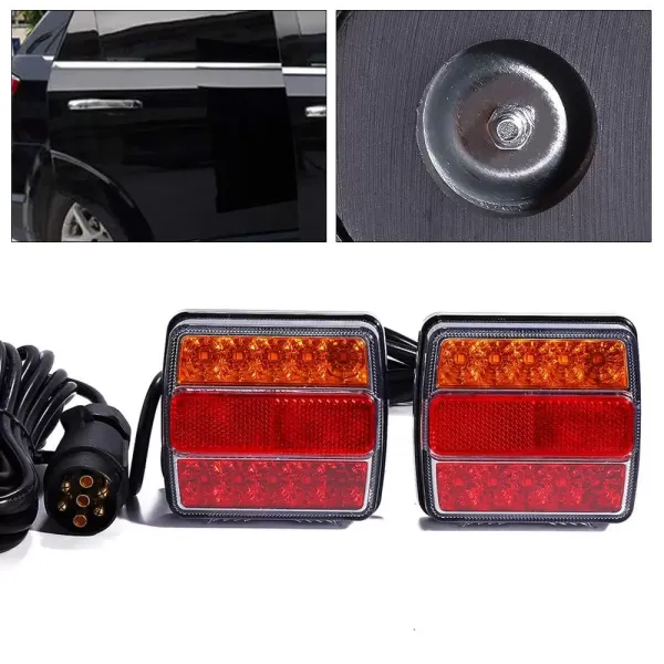 2ks LED koncová světla Sada zadních světel 12V pro auto přívěs Osvětlení zadních světel přívěsu 7kolíkový konektor