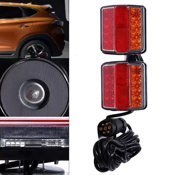2ks LED koncová světla Sada zadních světel 12V pro auto přívěs Osvětlení zadních světel přívěsu 7kolíkový konektor