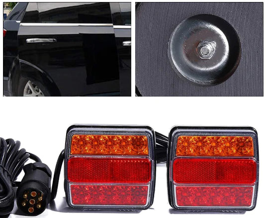2ks LED koncová světla Sada zadních světel 12V pro auto přívěs Osvětlení zadních světel přívěsu 7kolíkový konektor