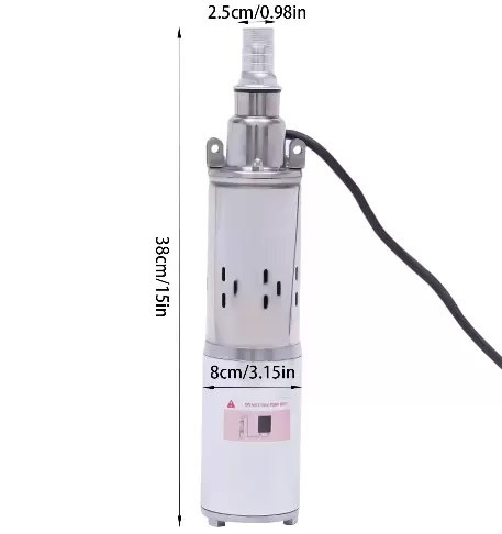 Čerpadlo pro hluboké studny - 12 V - Solární - nerezová ocel - 1,2 m³/h - Až 25 m