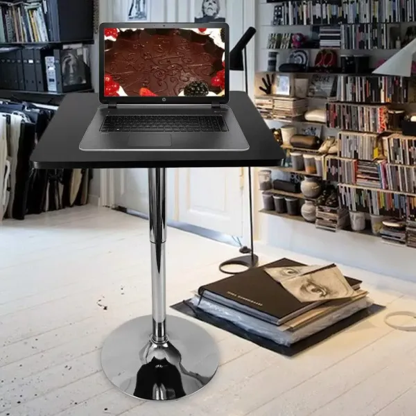 Bristo čtvercový výškově nastavitelný barový stůl pro domácí snídani v kavárně Kitchen Black