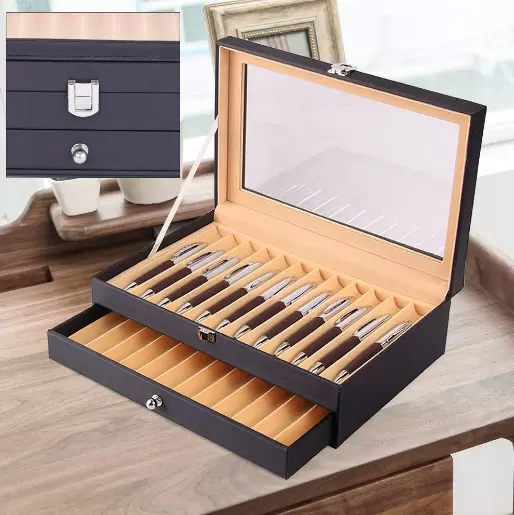 Kožený držák na plnicí pero s 24/36 sloty