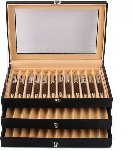Kožený držák na plnicí pero s 24/36 sloty