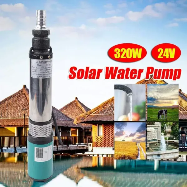 320W solární ponorné čerpadlo Nerezová ocel DC 24V ponorné čerpadlo 25m 5m³/h
