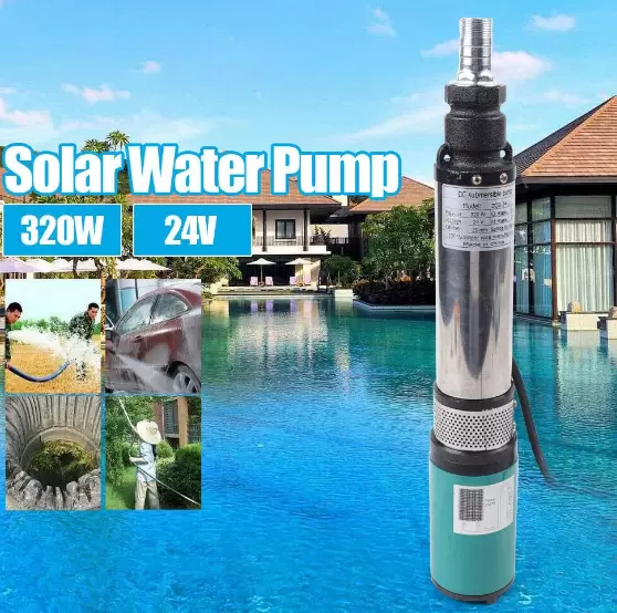 320W solární ponorné čerpadlo Nerezová ocel DC 24V ponorné čerpadlo 25m 5m³/h
