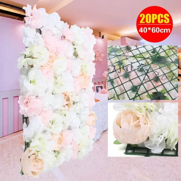 20ks Umělé rostliny Květiny Rose Wall Wedding Street Background 40*60cm