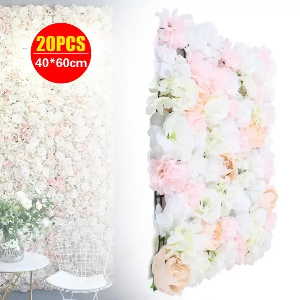 20ks Umělé rostliny Květiny Rose Wall Wedding Street Background 40*60cm