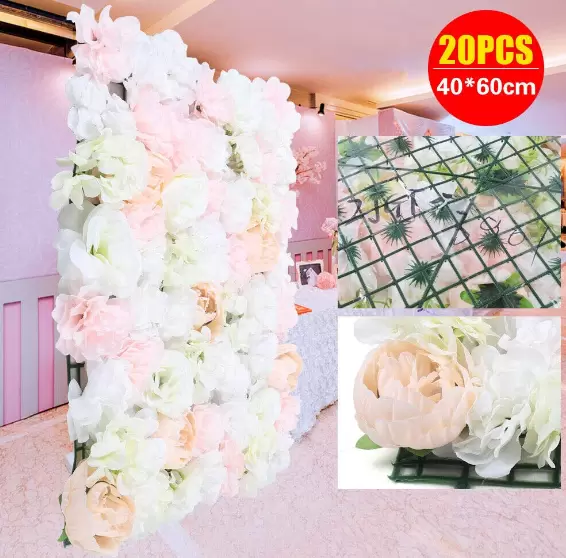 20ks Umělé rostliny Květiny Rose Wall Wedding Street Background 40*60cm