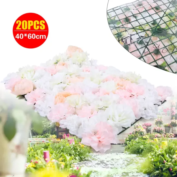 20ks Umělé rostliny Květiny Rose Wall Wedding Street Background 40*60cm