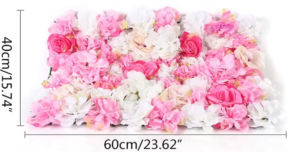 15ks Umělé květiny na svatební výzdobu 40x60cm Tmavě růžová