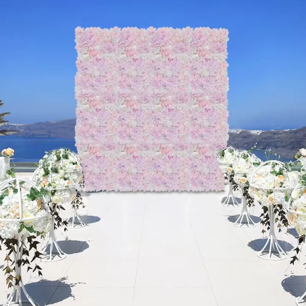 12x40x60cm Umělá růže květinová stěna Svatební dekorace Pouliční pozadí Hedvábná květinová stěna