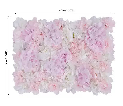 12x40x60cm Umělá růže květinová stěna Svatební dekorace Pouliční pozadí Hedvábná květinová stěna