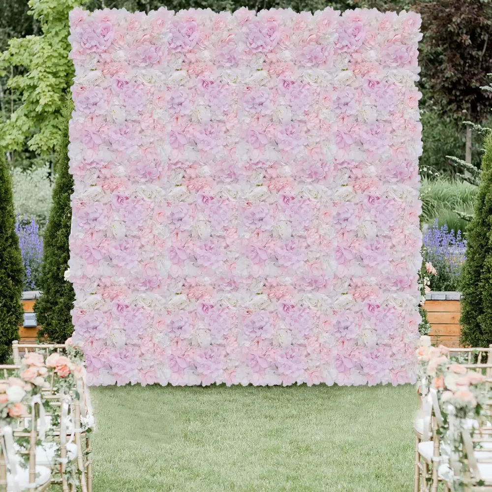 12x40x60cm Umělá růže květinová stěna Svatební dekorace Pouliční pozadí Hedvábná květinová stěna