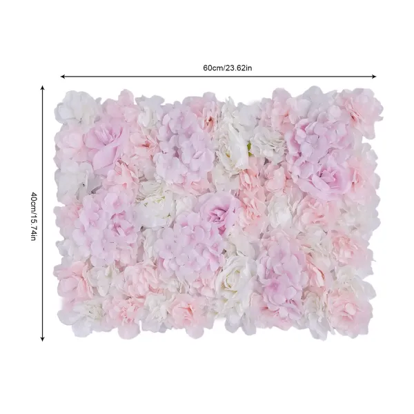 12x40x60cm Umělá růže květinová stěna Svatební dekorace Pouliční pozadí Hedvábná květinová stěna