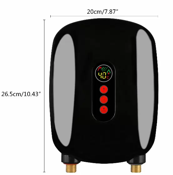 Mini elektronický ohřívač vody, 6,5 kW, 220 V, pod dřez, s LCD displejem, do koupelny, kuchyně, sprchy, černá