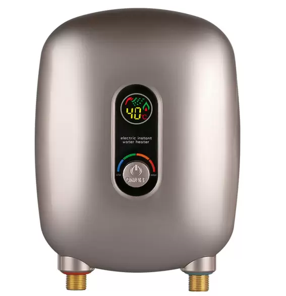 Mini elektrický ohřívač vody, malý průtokový ohřívač vody, průtokový ohřívač vody, s LCD displejem, 6500 W, do koupelny a kuchyně