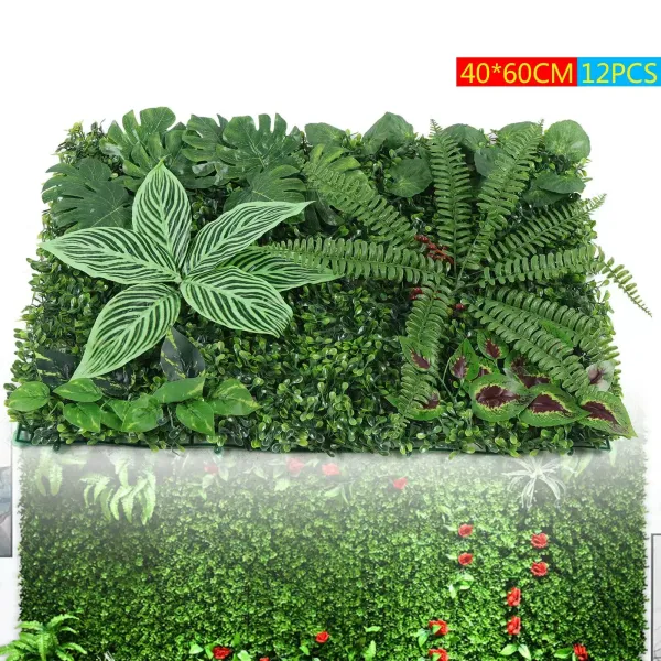 Sada 9 až 12 umělých zimostrázových panelů - pro nástěnnou dekoraci - 60 cm x 40 cm Sada 9 až 12 umělých zimostrázových panelů - pro nástěnnou dekoraci - 60 cm x 40 cm