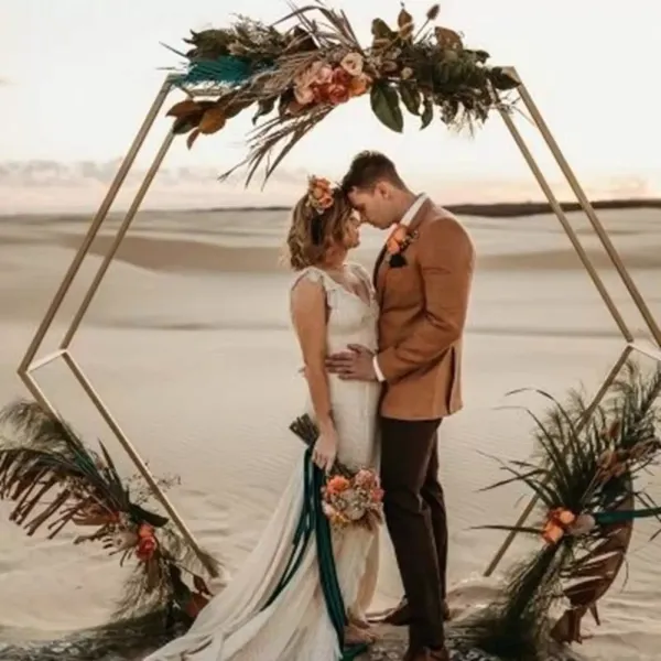 Hexagon Wedding Arch – 2,5x2,2m – DIY Metal Rose Arch – Balónová girlanda – Narozeninová svatební dekorace
