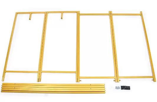Zlatý věšák na kabáty s policí 120 x 45 x 188 cm Kovový věšák na svatební šaty Věšák na boty
