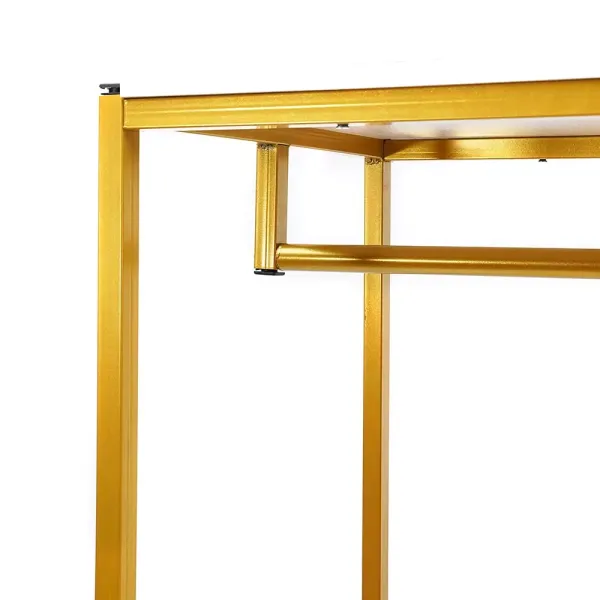 Zlatý věšák na kabáty s policí 120 x 45 x 188 cm Kovový věšák na svatební šaty Stojan na boty